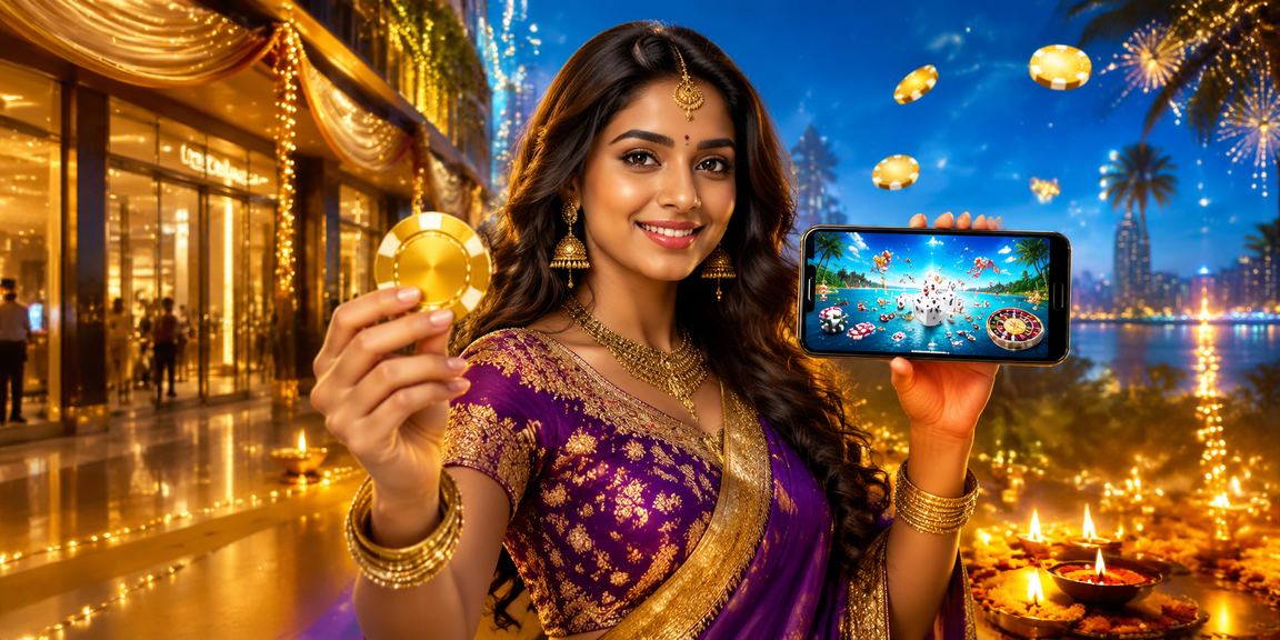 User signing into mobile casino app during Diwali festival in India